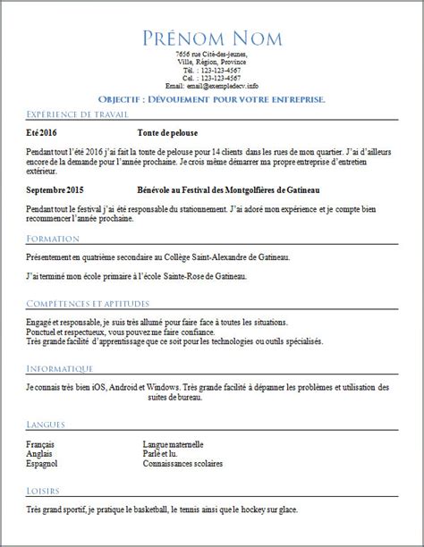 cv pour ado|Guide pour rédiger un CV dadolescent de 15 ans et exemple